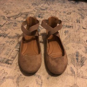 Brown suede flats